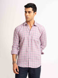 ST4U Men's Pure Linen Full Sleeve Checked Shirt – Pink Checks