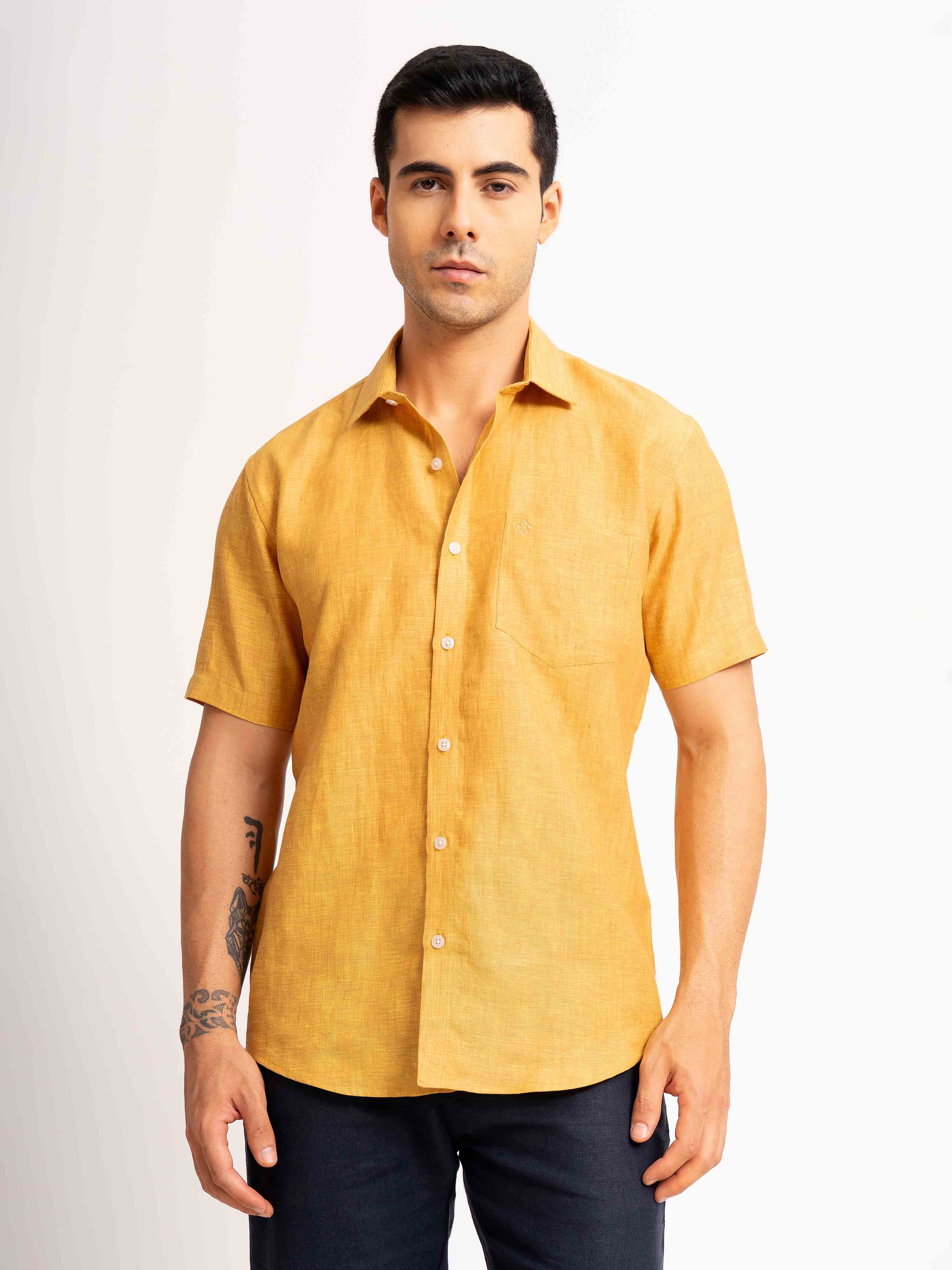 ST4U Men's Pure Linen Half Sleeve Shirt – Occar