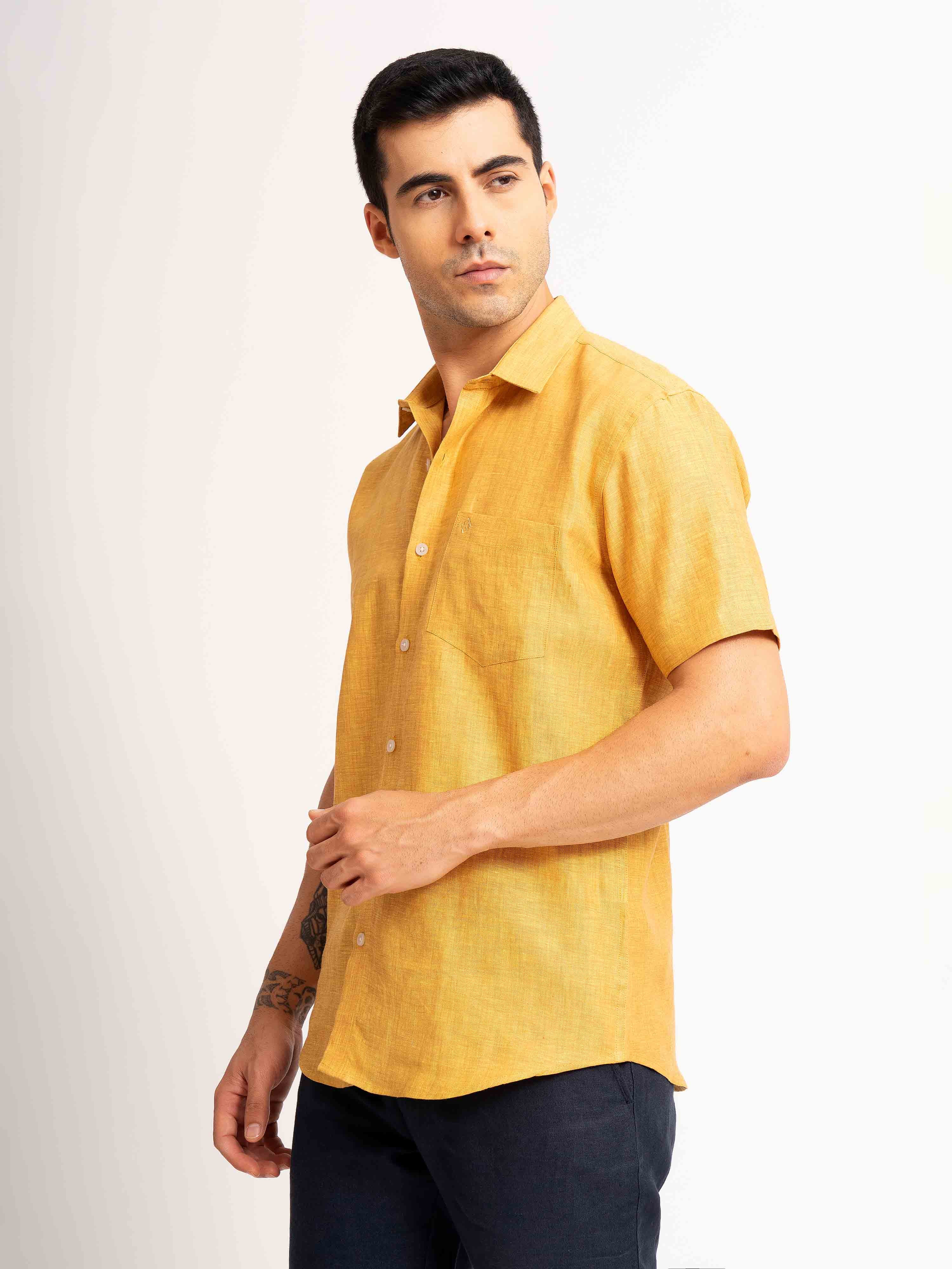 ST4U Men's Pure Linen Half Sleeve Shirt – Occar
