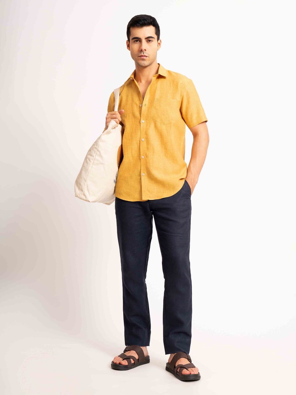 ST4U Men's Pure Linen Half Sleeve Shirt – Occar