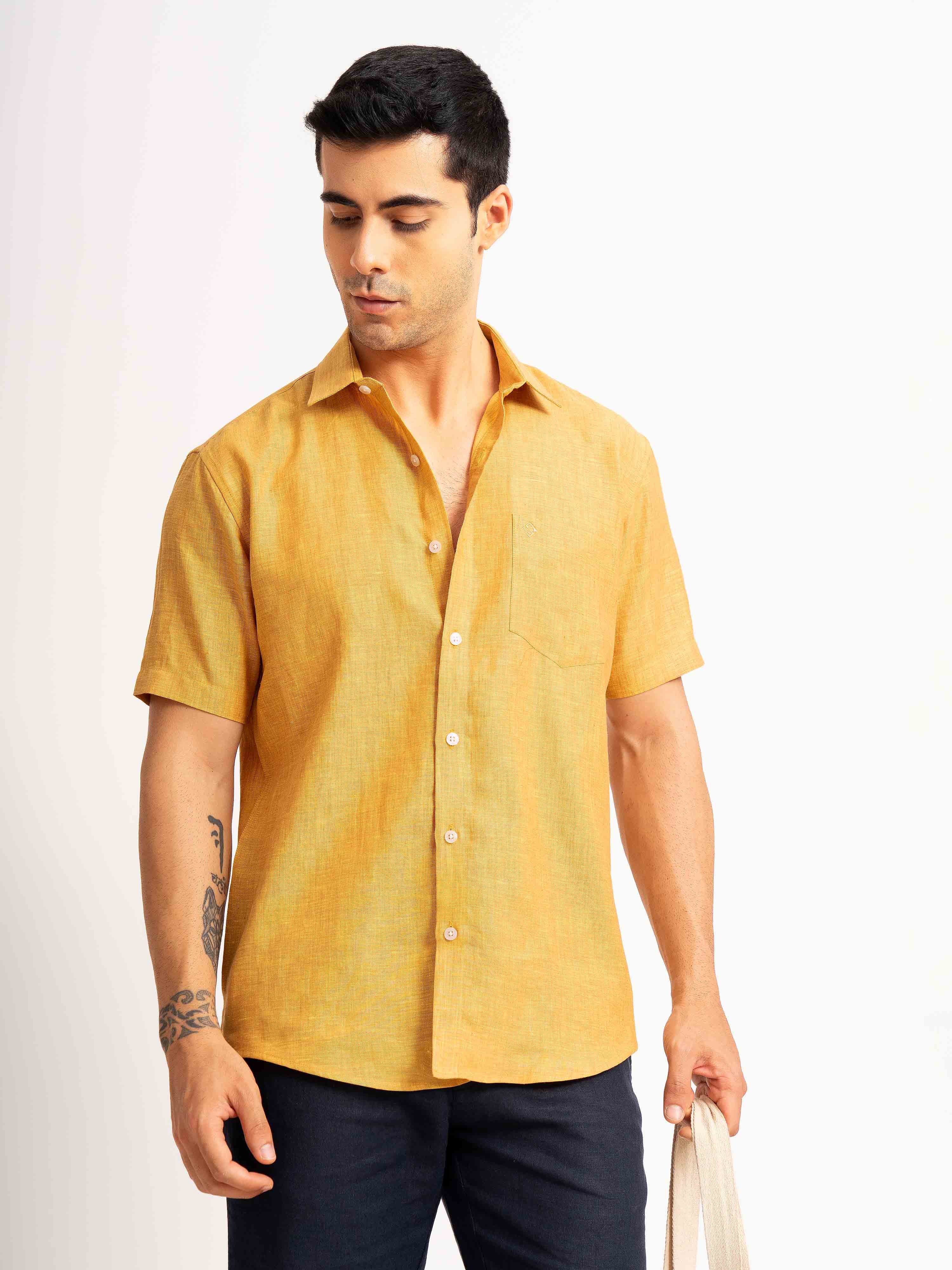 ST4U Men's Pure Linen Half Sleeve Shirt – Occar