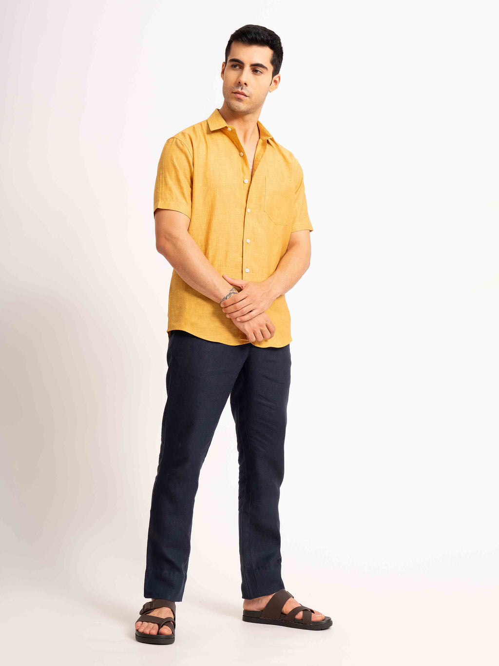 ST4U Men's Pure Linen Half Sleeve Shirt – Occar
