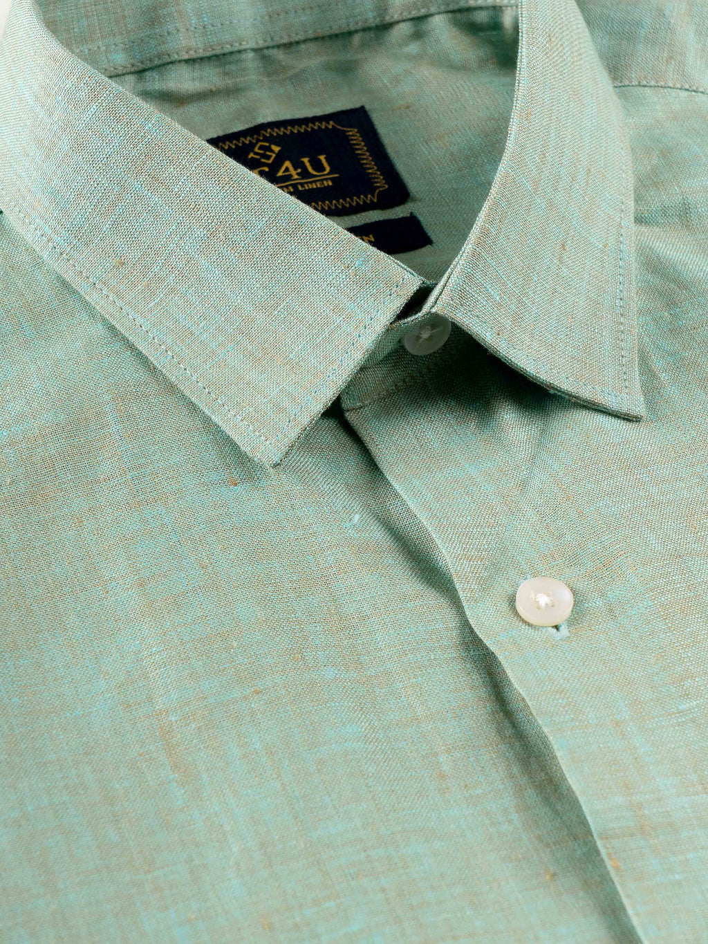 ST4U Men's Pure Linen Half Sleeve Shirt – Jade Green