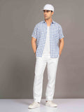 ST4U Men's Pure Linen Slim Fit Flat Front Trouser – White
