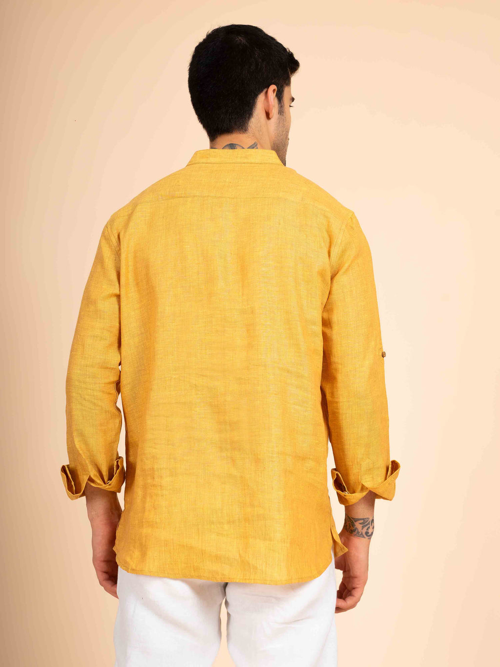 ST4U Men's Pure Linen Full Sleeve Chambray Short Kurta – Occar