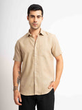 ST4U Men's Pure Linen Half Sleeve Shirt – Golden Sand
