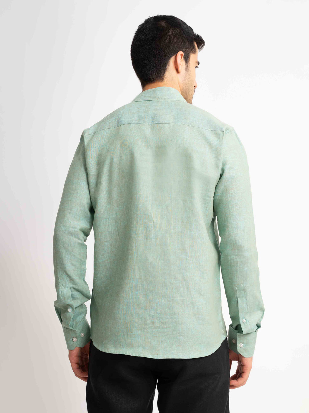 ST4U Men's Pure Linen Full Sleeve Shirt – Jade Green