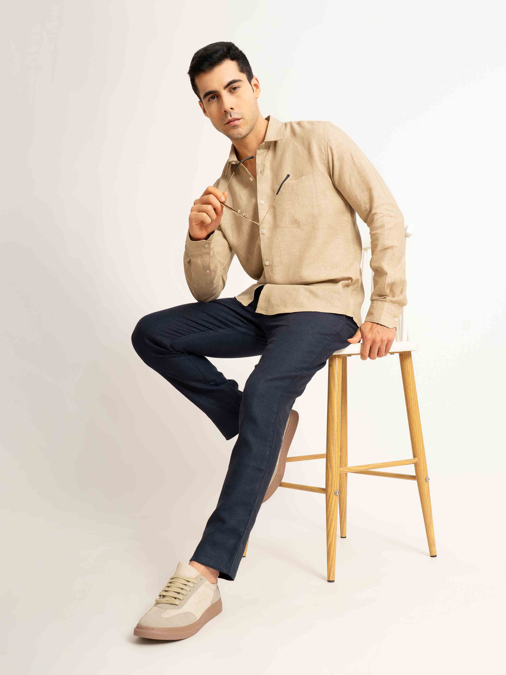 ST4U Men's Pure Linen Full Sleeve Shirt – Golden Sand